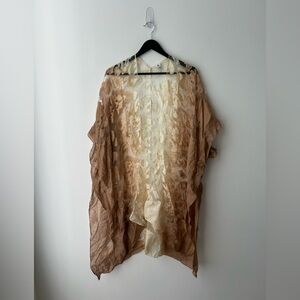 Vintage y2k Jessica McClintock Lingerie Robe Sheer Kimono Floral